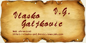 Vlaško Galjković vizit kartica